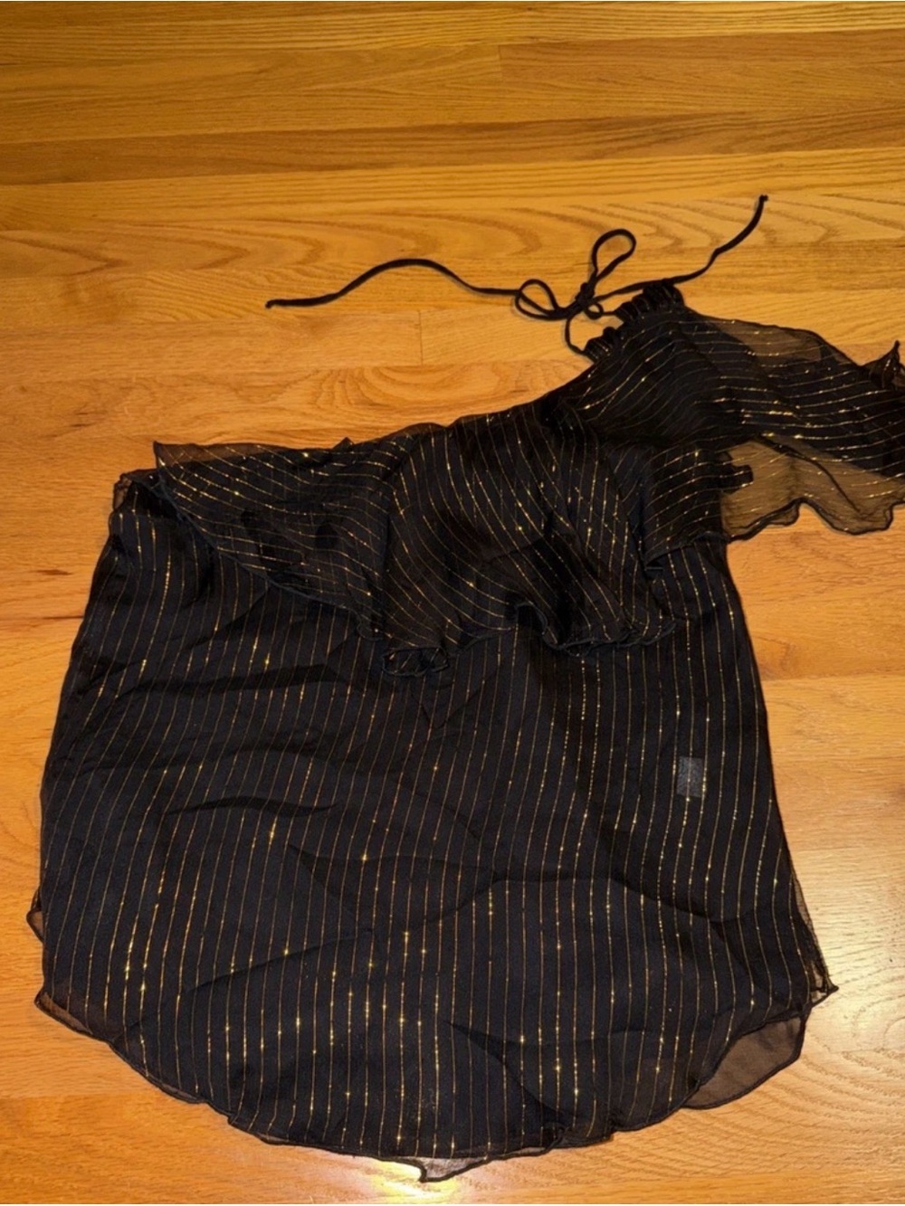 Karina Grimaldi Women’s One Shoulder Going Out Top Blouse Shimmer Size Medium